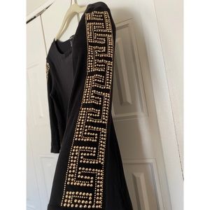 Forever21 black shirt with gold beaded design